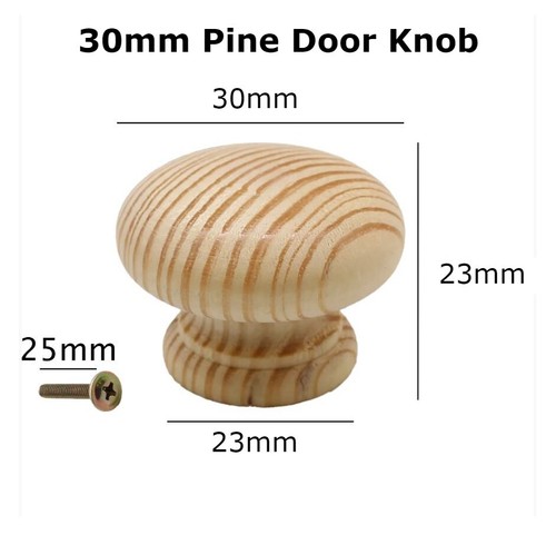 Pine wood door - door, knobs