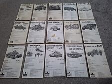 15 X ESCI 1/72 Scale Vintage Instructions For Military Tanks/Vehicles