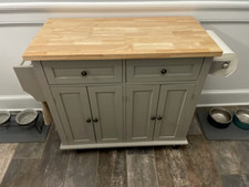 Kitchen Island Unit Butcher Grey Trolley Bar Table Storage itzcominghome Cabinet