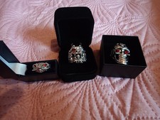 Set Of 3 Biker/Gothic Rings Skull/Dragon/Snake