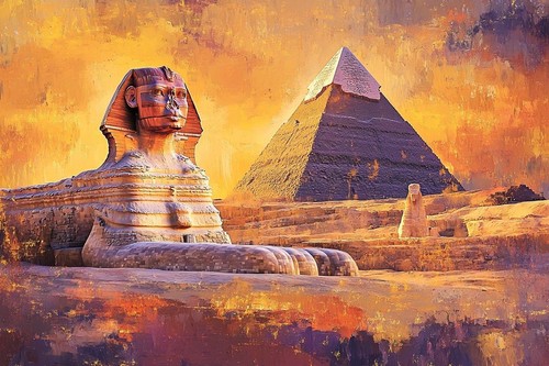 Egyptian pyramids canvas - egyptian,