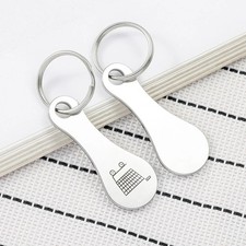 2Pcs Trolley Coin Keyring