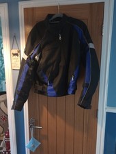 Tuzo Black and Blue Motorcycle Jacket Size 42 Chest. Excellent Condition