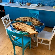 Ocean Epoxy Resin Round Dining