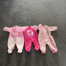 Zaps Creation Small Baby Sleep Suits x3 - Baby Born & Baby Annabell Clothing