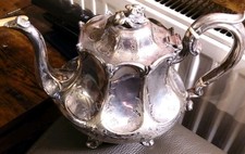 Vintage Antique Silver-Plated Edwardian Ornate Teapot Made by Finnigans Ltd 1914