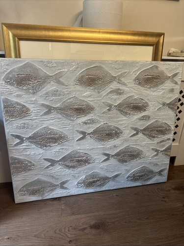 Metallic fish painting - 3d,