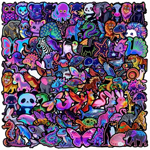 100pcs neon sign stickers bomb - 100pcs,