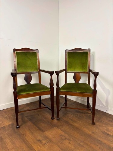 Pair edwardian mahogany - edwardian,
