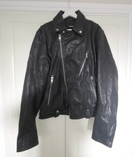 Diesel Black Sheepskin Leather