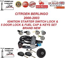IGNITION FOR CITROEN BERLINGO 00-03 STARTER SWITCH LOCK & 5 DOOR LOCK & KEYS SET