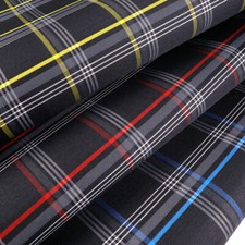 Black plaid interior - black,