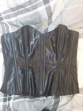 Used VGC Burleska Overbust Zip Front Satin Corset Size 32