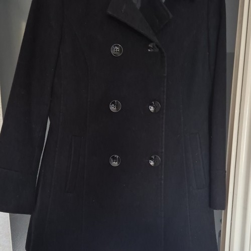 Women black pea coat size - black,