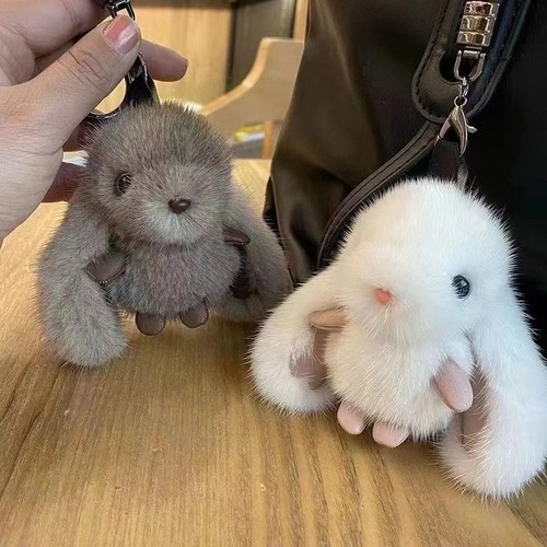 15cm fluffy rabbit fur pompon - fluffy,