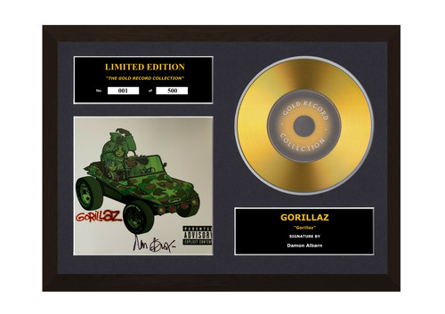 Gorillaz signed gold disc - gold,