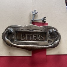 Vintage Brass LETTERS Letter Box antique door plate With Knocker & number stamps