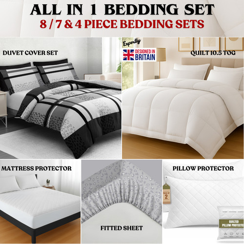 8pc bedding set double quilt - set,
