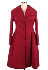 Hell Bunny Red Long Coat with Button Closure Plus Size 2x