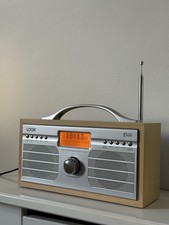 Logik L55DAB10 Portable Digital Radio Wooden DAB/FM Alarm with Mains Cable.