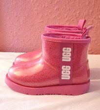 UGG GIRLS PINK WOOL LINED AND WOOL INSOLE RUBBER WELLIES UK10 USA11 EU28.5