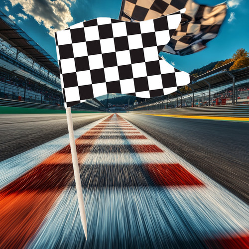 Checked flag for racing cars - for,