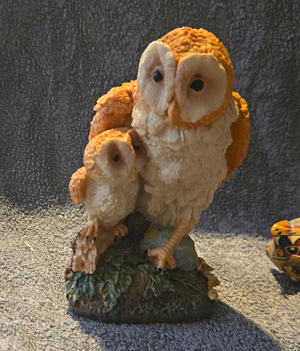 Owl owlet figurine brown - &,