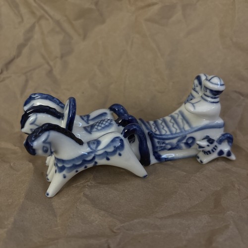 Vtg ussr gzhel blue white - ussr,