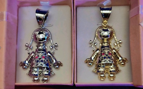 Large rag doll pendant - doll,