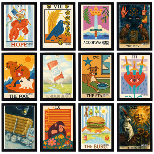 Vintage tarot cards poster - tarot,