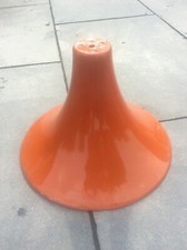 Vintage FUNKY Orange 1960s 1970s Fibre Glass Industrial Celiing LightShade Lamps