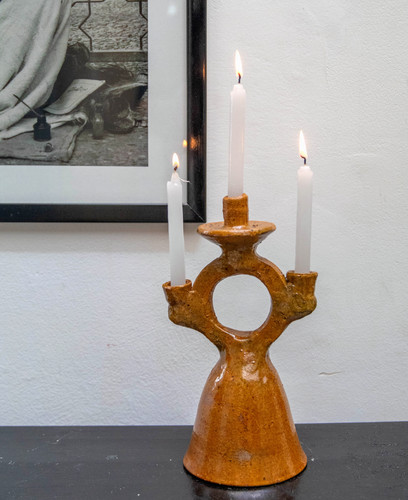 Ceramic candlestick holder - candlestick,