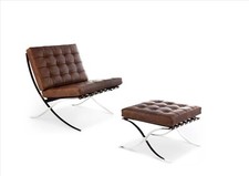 Classic Lounge Chair Ottoman LEATHER BLACK WHITE COGNAC VINTAGE BROWN PONY RED