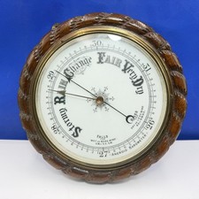 Aneroid Barometer Brass Wooden