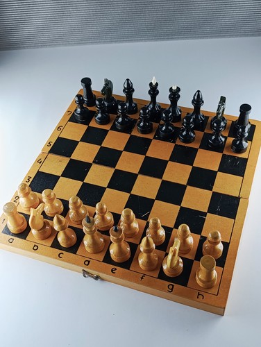 Vintage soviet wooden chess - vintage,