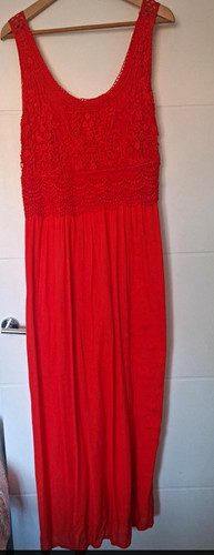 Roman red maxi - dress, lace