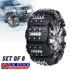 8pcs Car Tire Anti-skid Chains Steel Snow Chains Wheel Chain for Snow Mud Road
