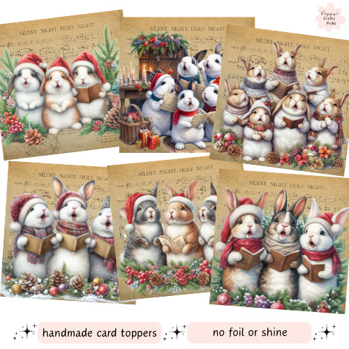 Rabbit choir card - choir, toppers