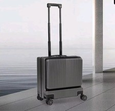 Carry On Luggage Silent Wheels Travel Suitcase Laptop Compartment Waterproof 18"