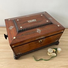 Antique Rosewood Sewing Box – Dated 1839 with Original Tools & Provenance