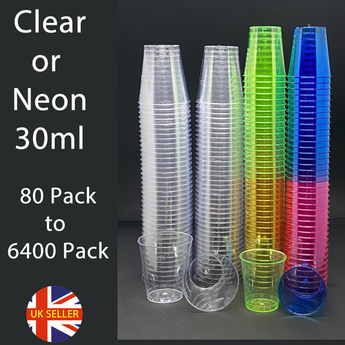 Plastic shot glasses neon - plastic,