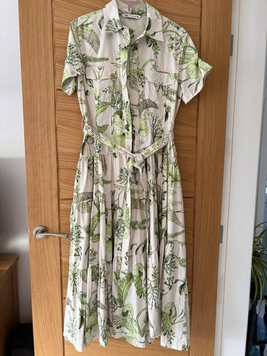 Zara green floral midi - zara,