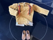 Vintage Sindy Doll Native American Outfit Top And Moccasins
