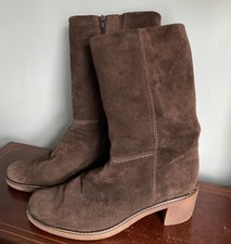 Russel & Bromley Aquatalia UK Size 6.5 Brown Suede Mid Calf Heeled Boot