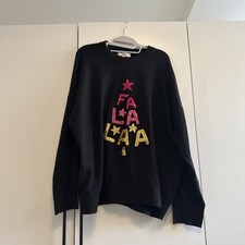 Women’s Black And Sequin Fa La Laa Christmas Jumper From Marks And Spencer UK XL