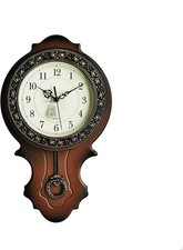 Tikwisdom Retro European style Simulated Wood Pendulum Wall Clock,quartz silent