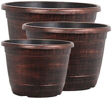 Copper Wooden Barrel Plant Pot