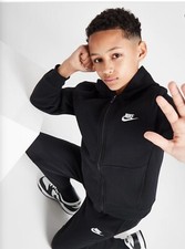 Nike Club Fleece Full Zip Tracksuit Junior Black Age 8-10 Years RRP £65!