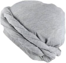 Vintage Turban for Men Twist Tube Sock Satin Cooling Head Wraps Head scarf Grey