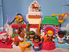 FISHER PRICE LITTLE PEOPLE CHRISTMAS BUNDLE MAIN STREET & CALENDAR PARTS FIGURES